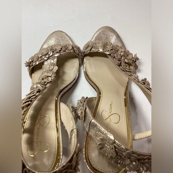 Jessica Simpson Jessin Gold Ankle Wrap Sandals‎ – Women’s Size 9.5 - Picture 8 of 13